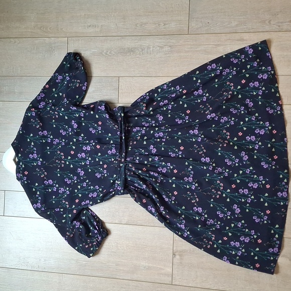 Tristan Knee Length Floral Navy Dress Size 1 - Picture 5 of 7